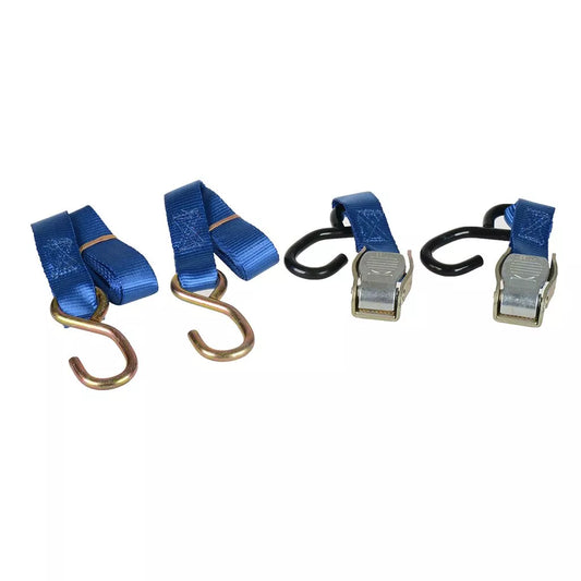 Blue Tie-Down Strap with Hooks 2 Pieces, 1.8m Long