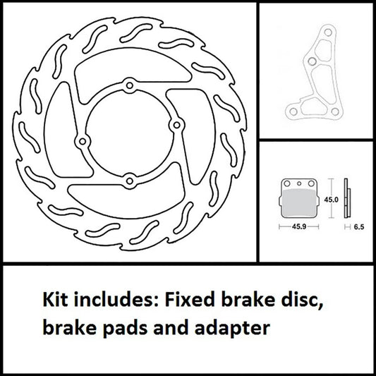 Moto-Master Flame Oversize Kit 260 mm (Brake Disc, Adapter & Pads)