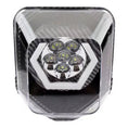 Load image into Gallery viewer, LED Headlight Mask for Husqvarna TE / FE / TC / FC – 6-LED with Hexagon Light Ring, Carbon Look
