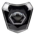 Load image into Gallery viewer, LED Headlight Mask for KTM EXC / SX / XC – Hexagon Projector, Carbon Look