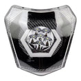 Load image into Gallery viewer, LED Headlight Mask for KTM EXC / SX / XC – 6-LED with Hexagon Light Ring, Carbon Look