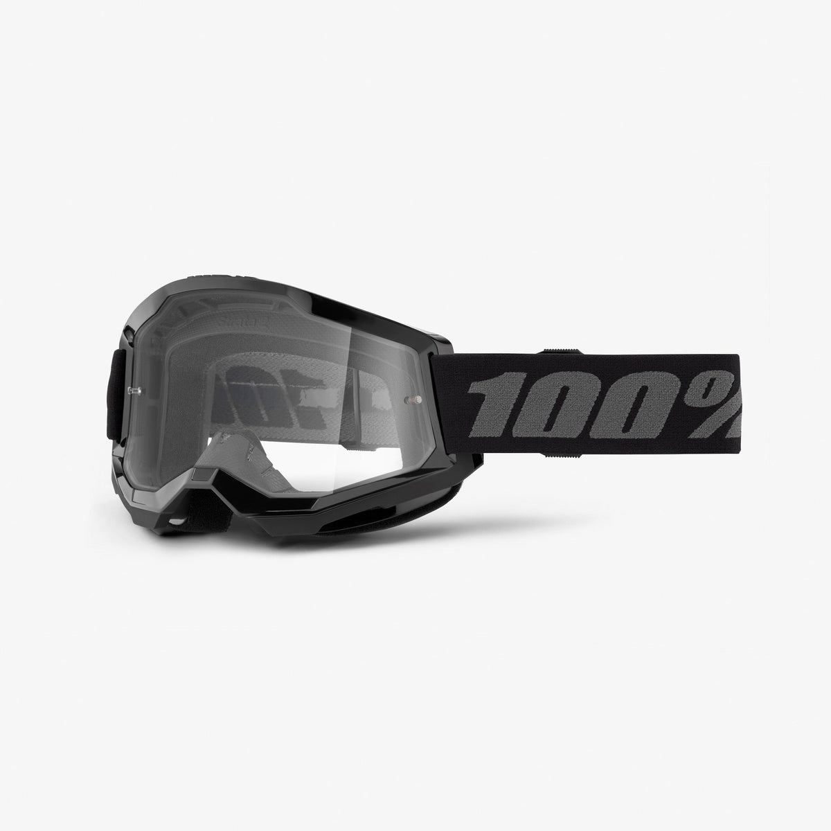 100% Strata 2 Black Motocross Goggles