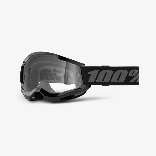 100% Strata 2 Black Motocross Goggles