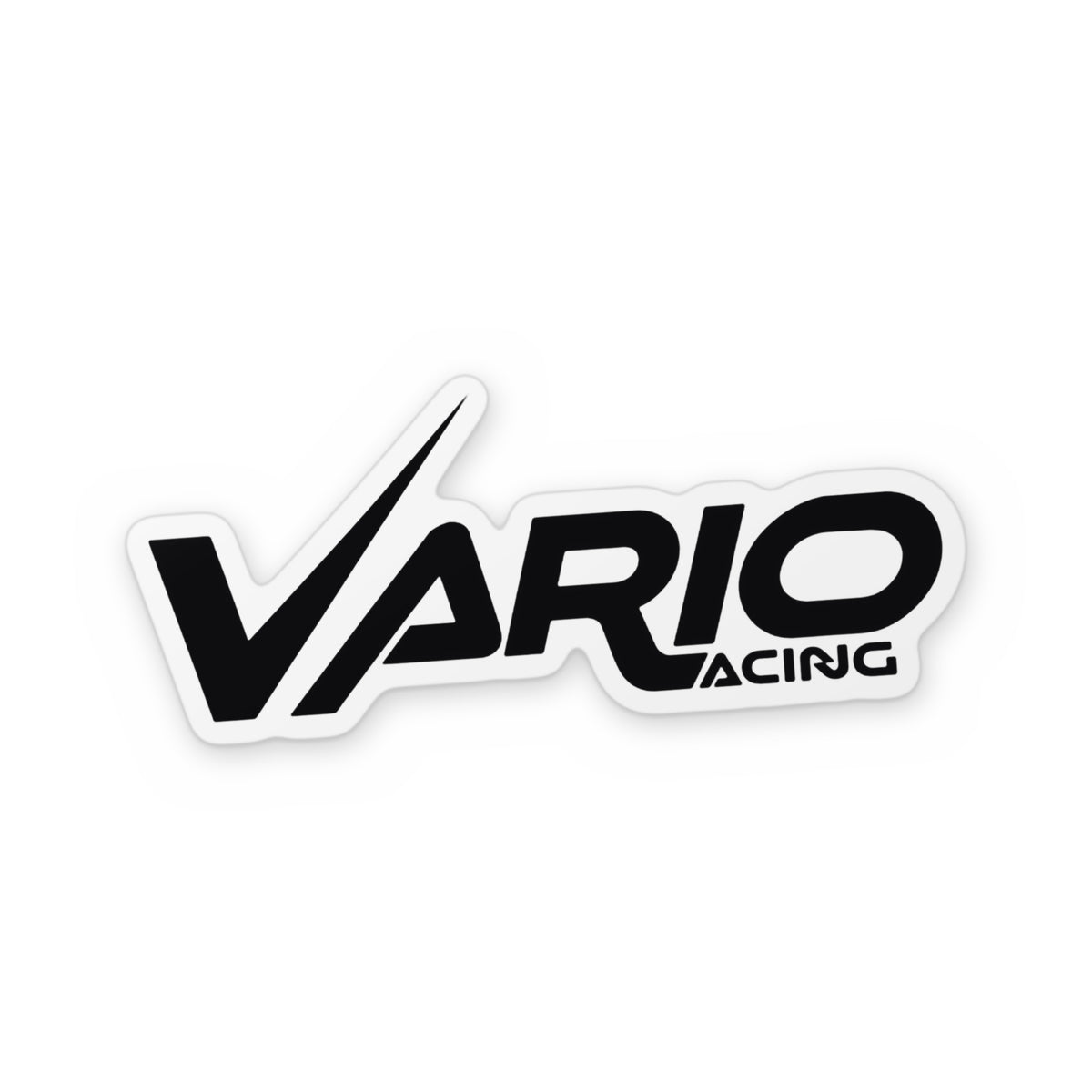 Vario Racing logo sticker – black on white