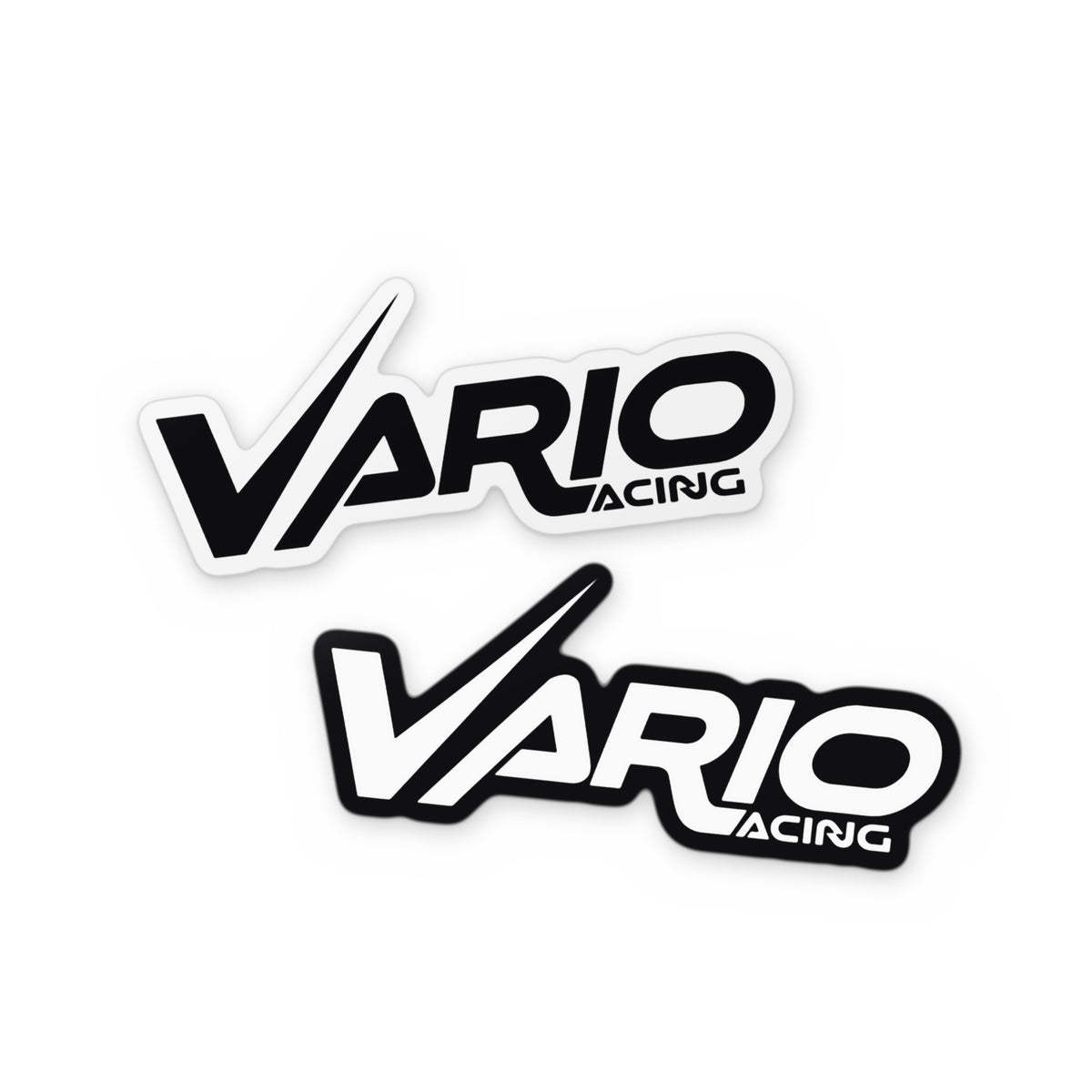 Vario Racing logo stickers in both colourways