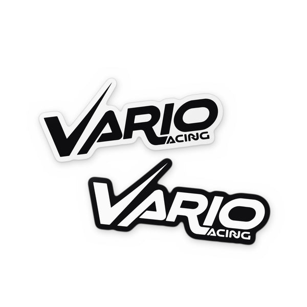 Vario Racing logo stickers in both colourways