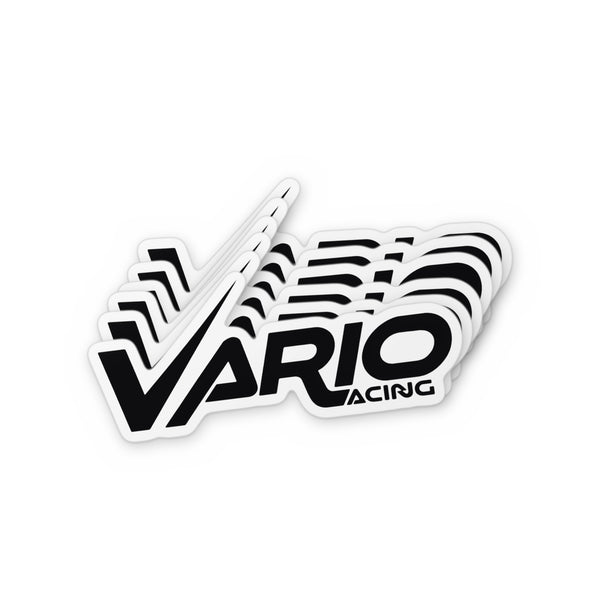 Vario Racing logo sticker pack – black on white