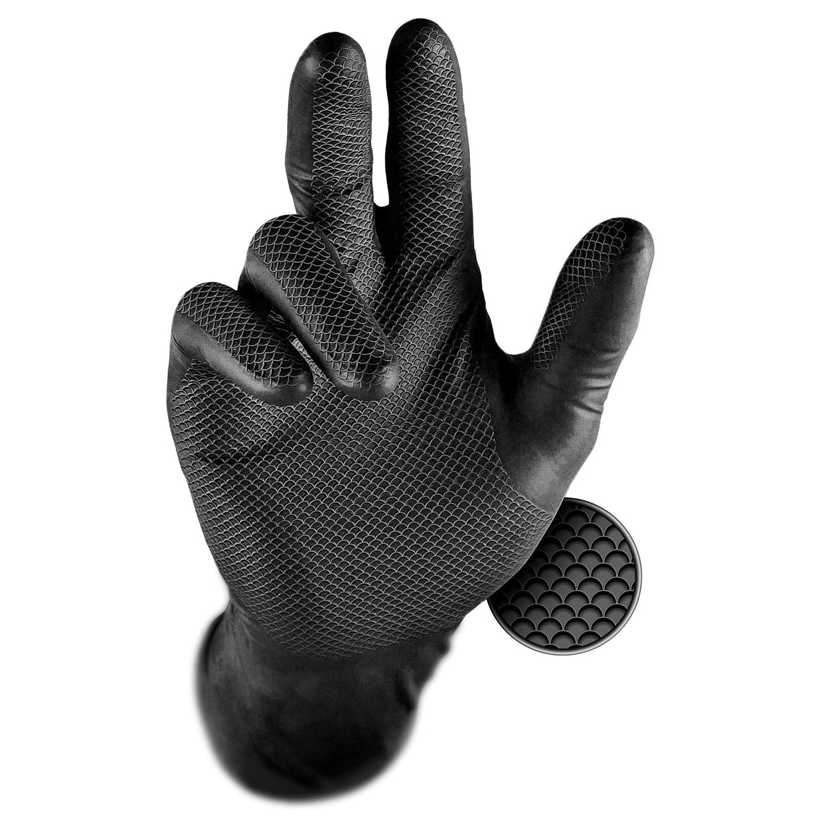 Grippaz Nitrile Gloves Black, Size M (50 pcs)