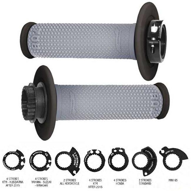 Progrip 708 Lock-On Grips - Black/Grey