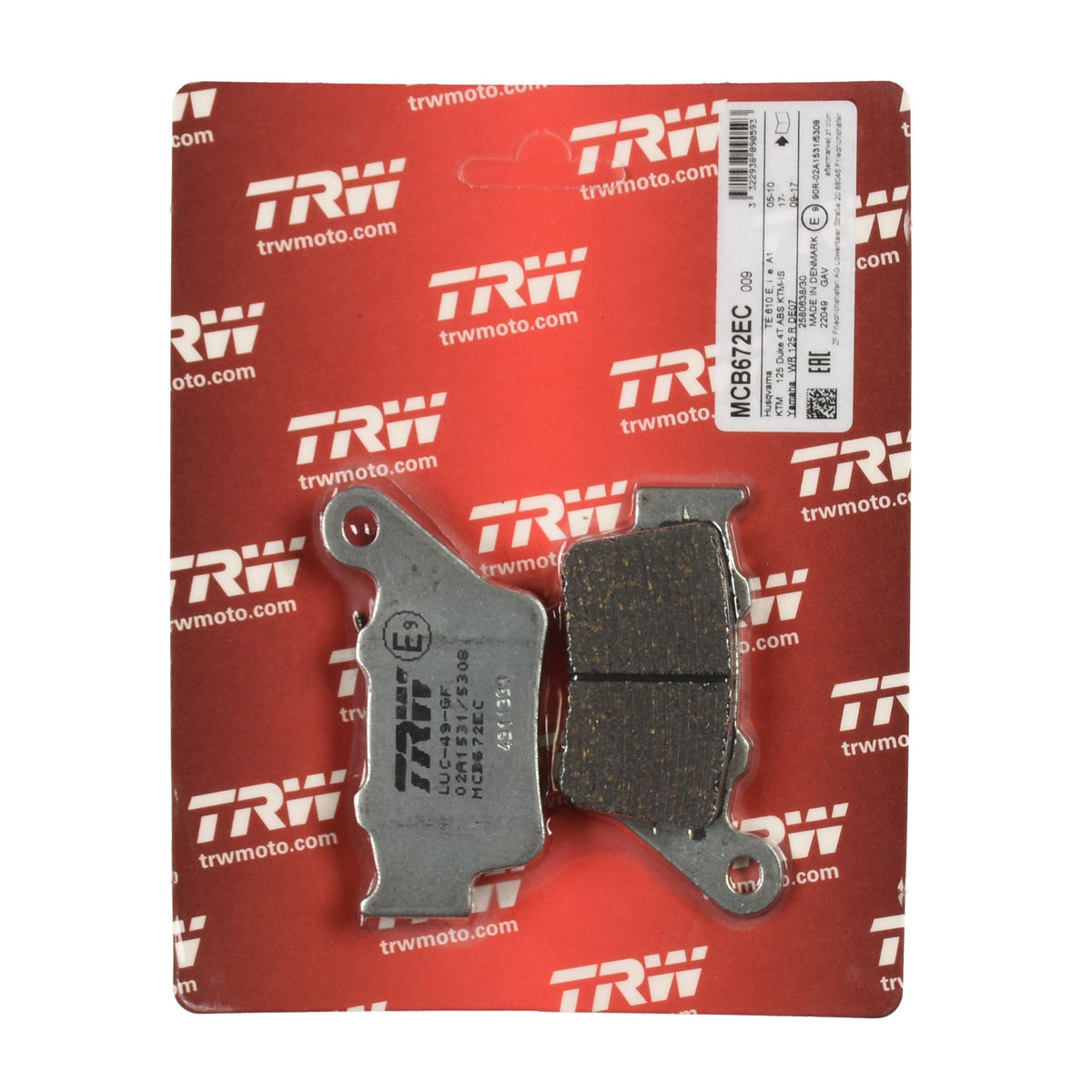 TRW Organic Brake Pads MCB672EC