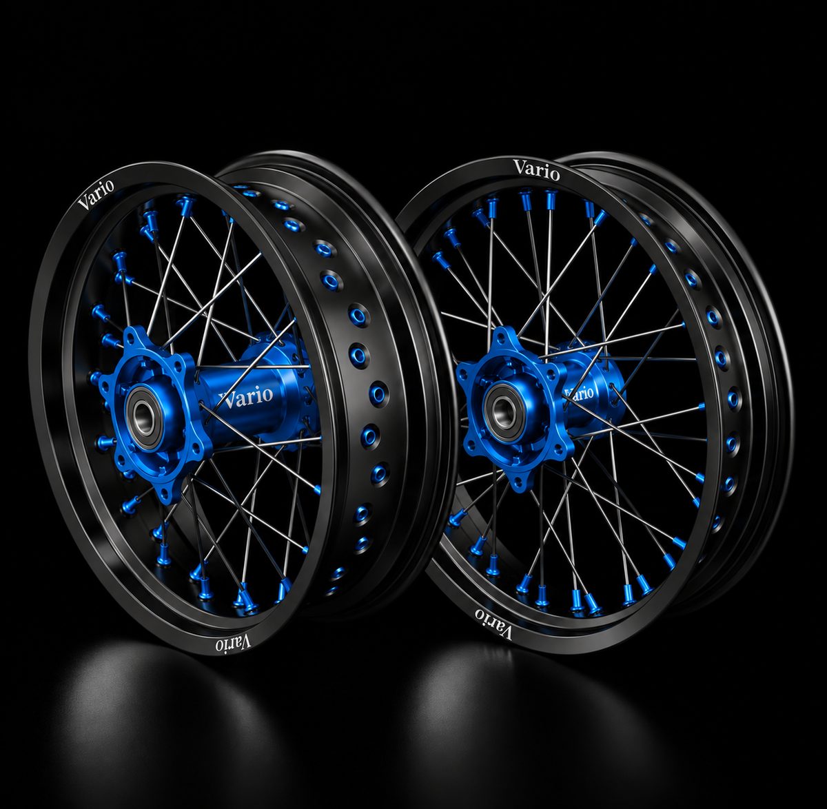 Vario Supermoto Rim Set –  Black/Blue