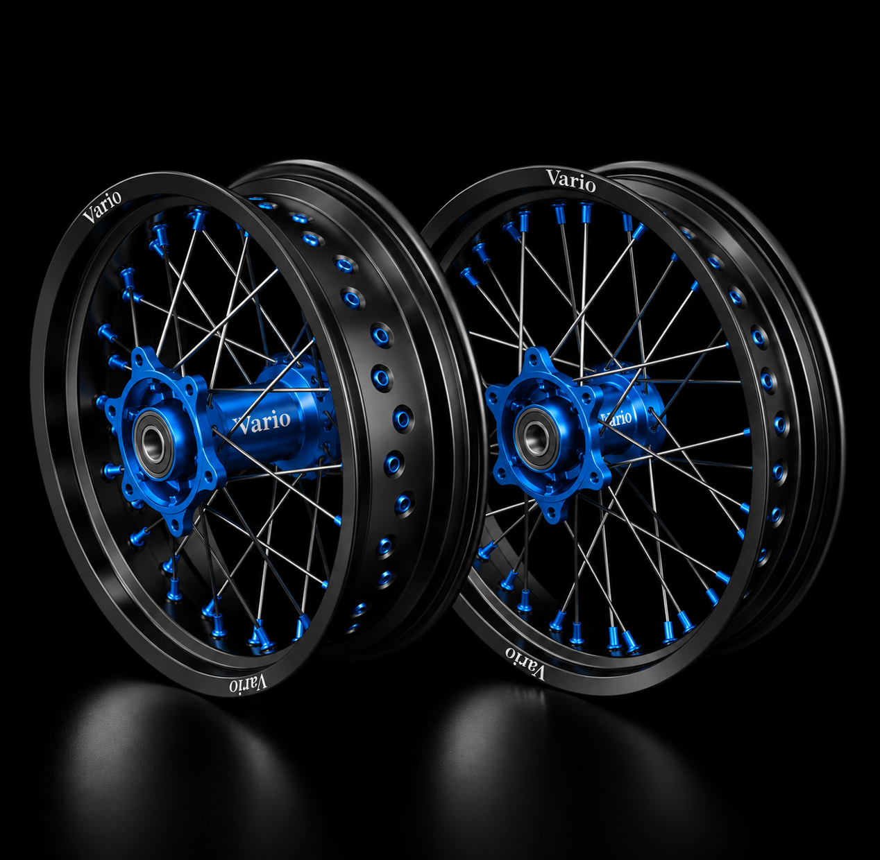 Vario Supermoto Rim Set –  Black/Blue