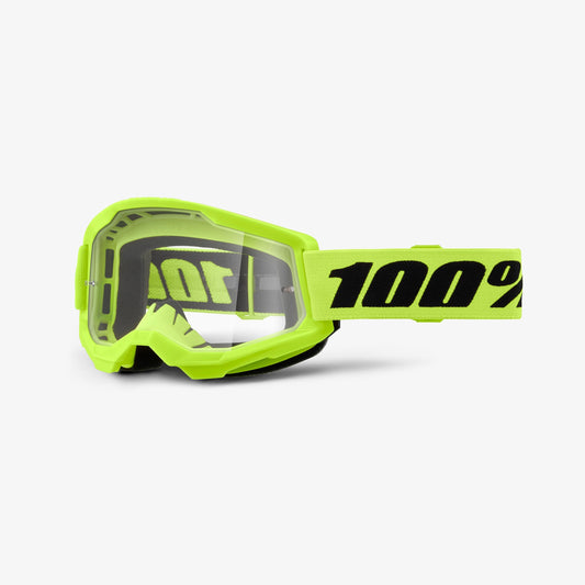 100% Strata 2 Neon Yellow Motocross Goggles