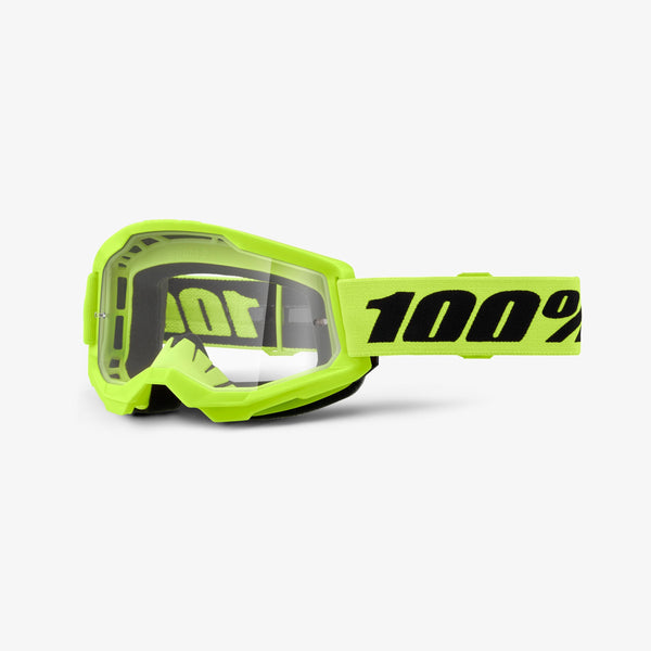 100% Strata 2 Neon Yellow Motocross Goggles