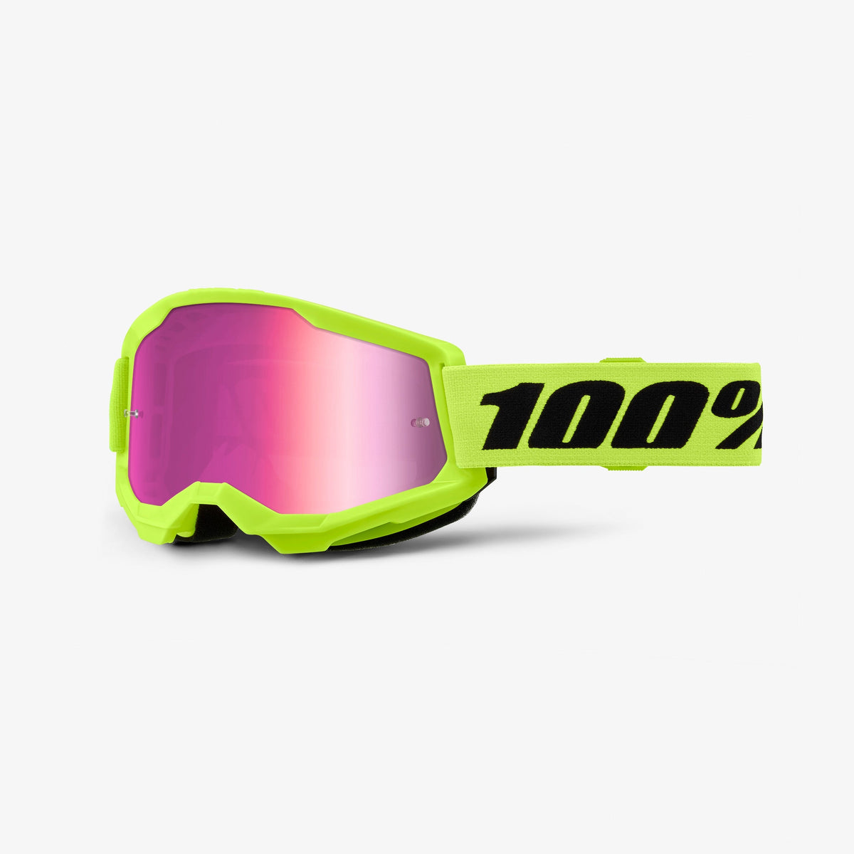 100% Strata 2 Neon Yellow Motocross Goggles