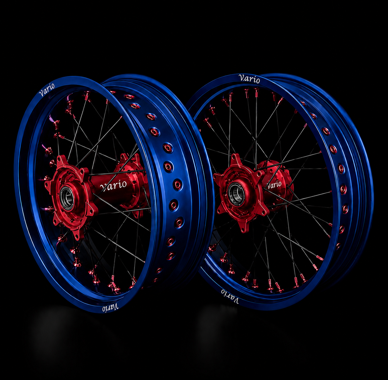 Vario Supermoto Rim Set –  Blue/Red