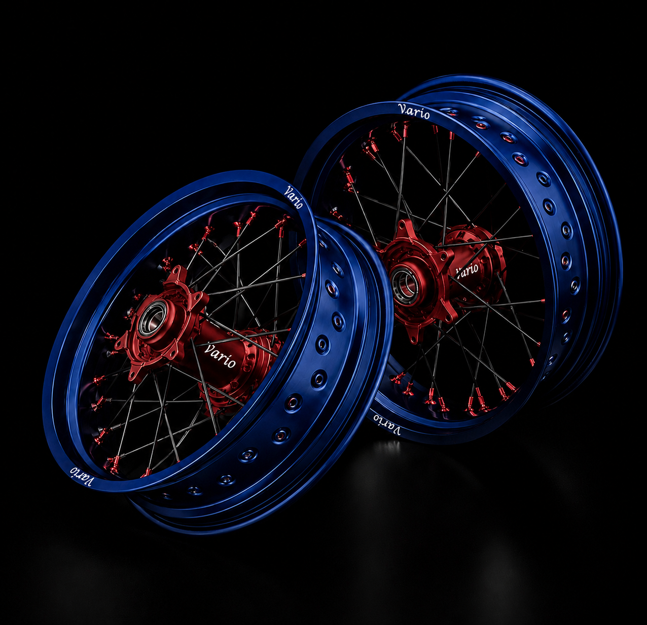Vario Supermoto Rim Set –  Blue/Red
