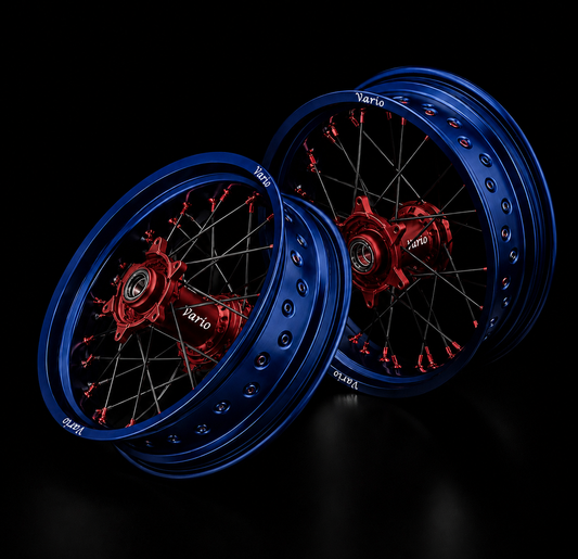 Vario Supermoto Rim Set –  Blue/Red