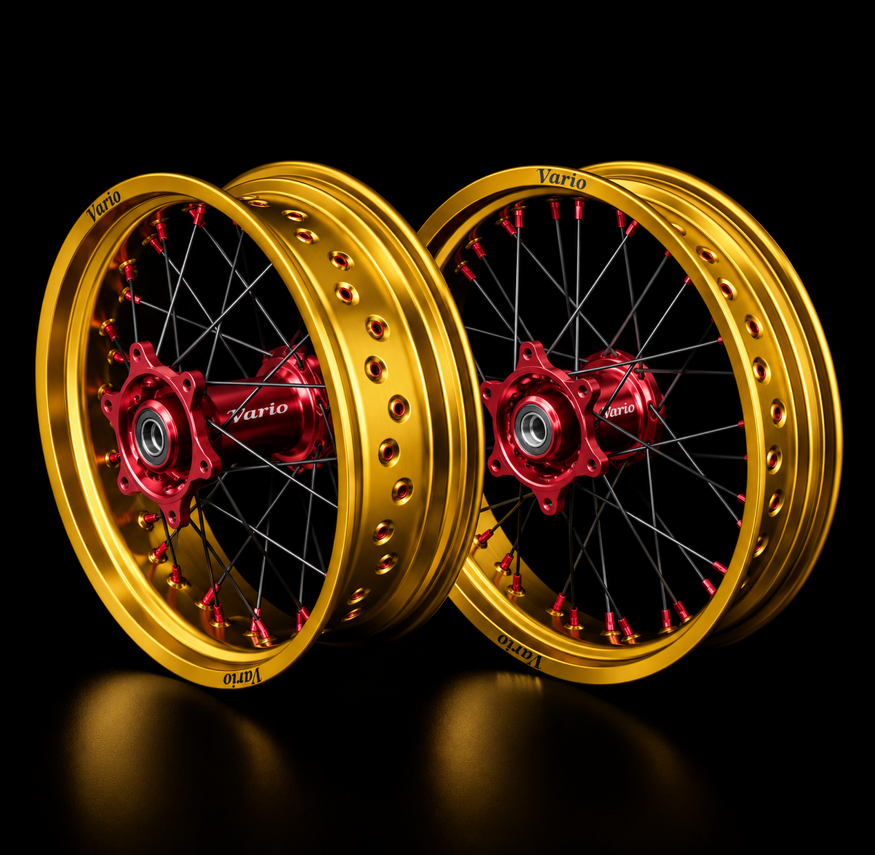 Vario Supermoto Rim Set –  Gold/Red