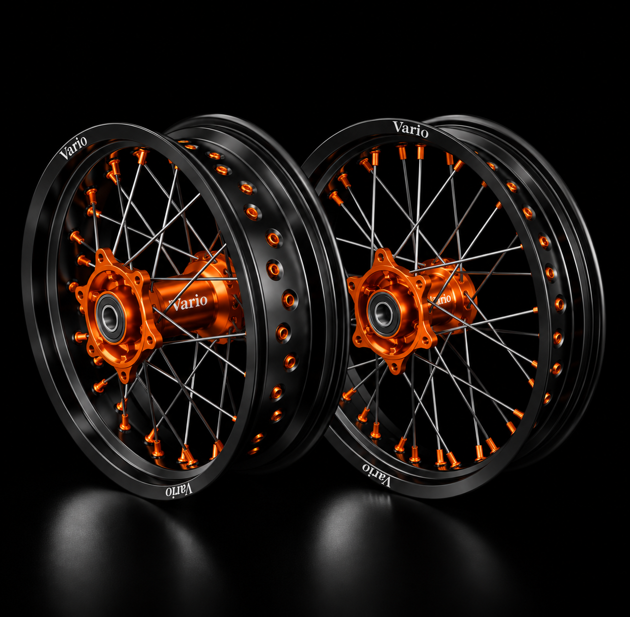 Vario Supermoto Rim Set –  Black/Orange