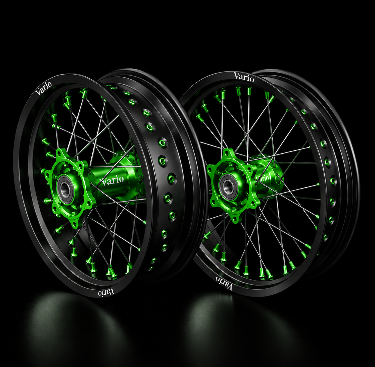 Vario Supermoto Rim Set –  Black/Green