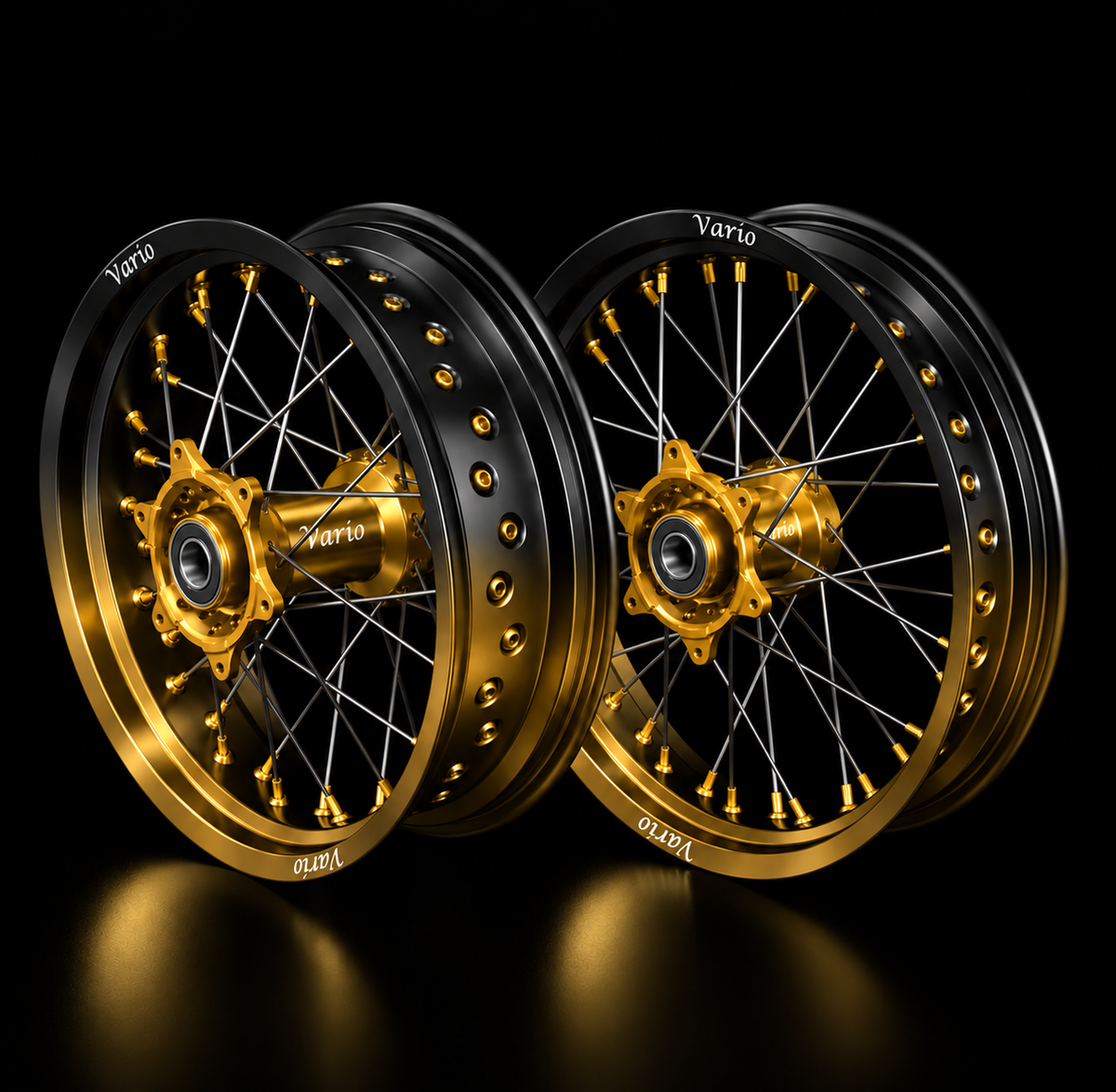 Vario Supermoto Rim Set 50/50  –  Black/Gold