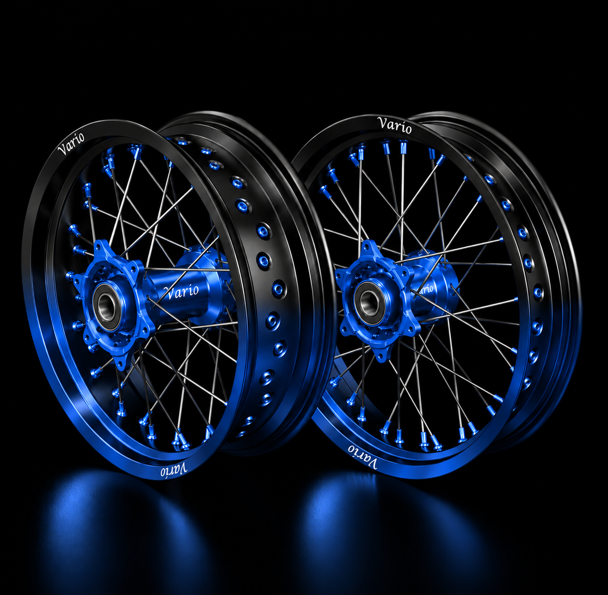 Vario Supermoto Rim Set 50/50  –  Black/Blue