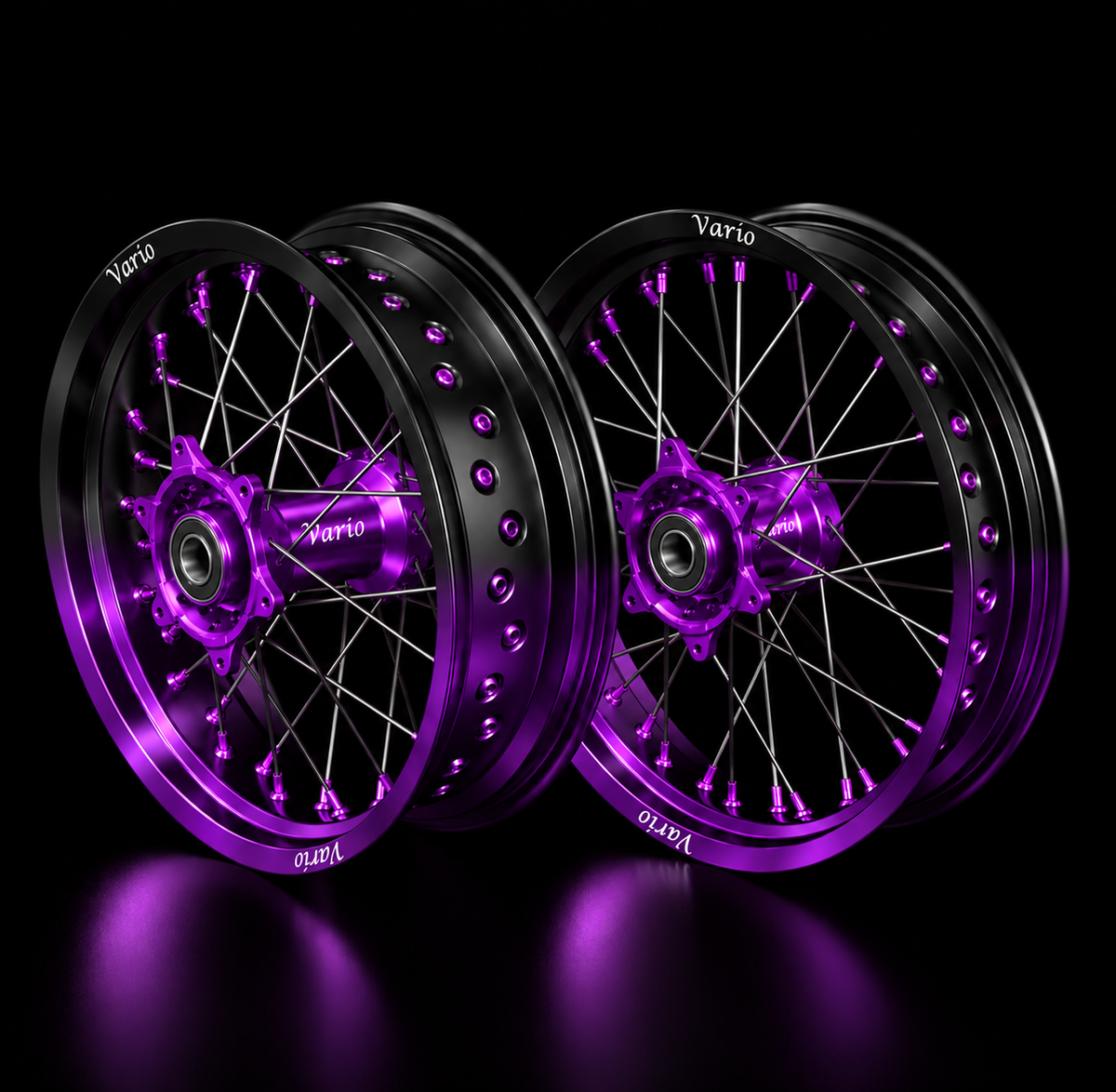 Vario Supermoto Rim Set 50/50  –  Black/Purple