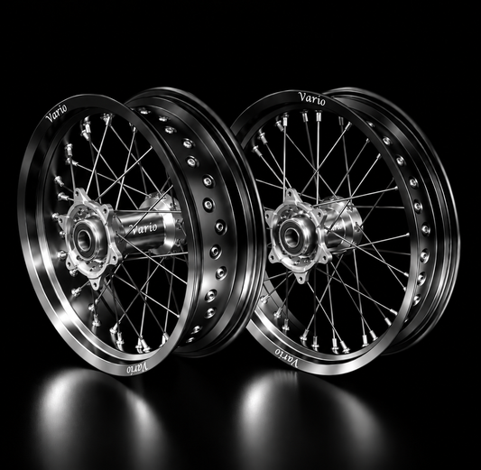 Vario Supermoto Rim Set 50/50  –  Black/Chrome