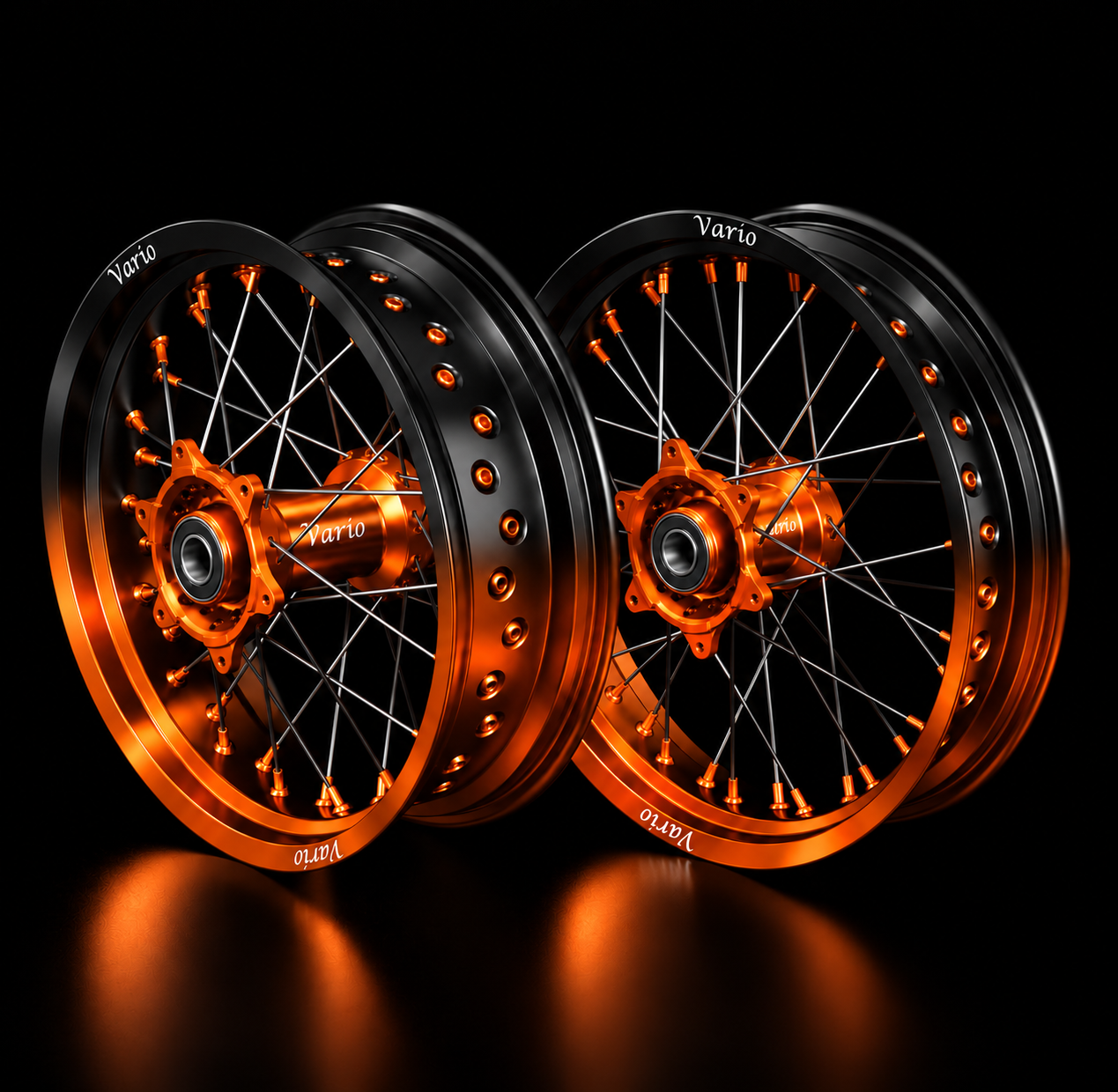 Vario Supermoto Rim Set 50/50  –  Black/Orange