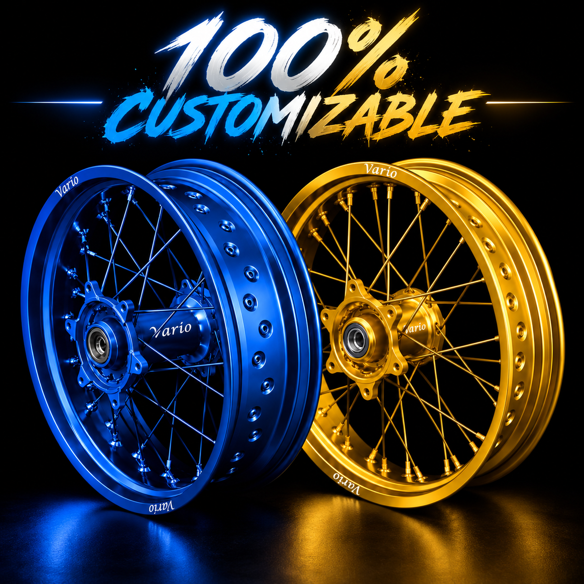 Vario Supermoto rim set - 100% CUSTOM