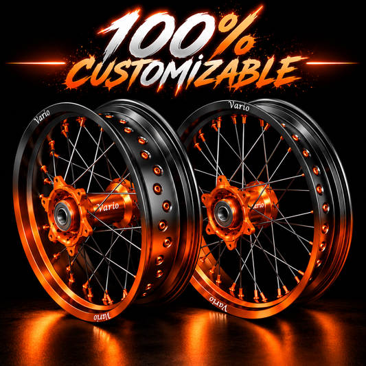 Vario Supermoto rim set 50/50 100% CUSTOM