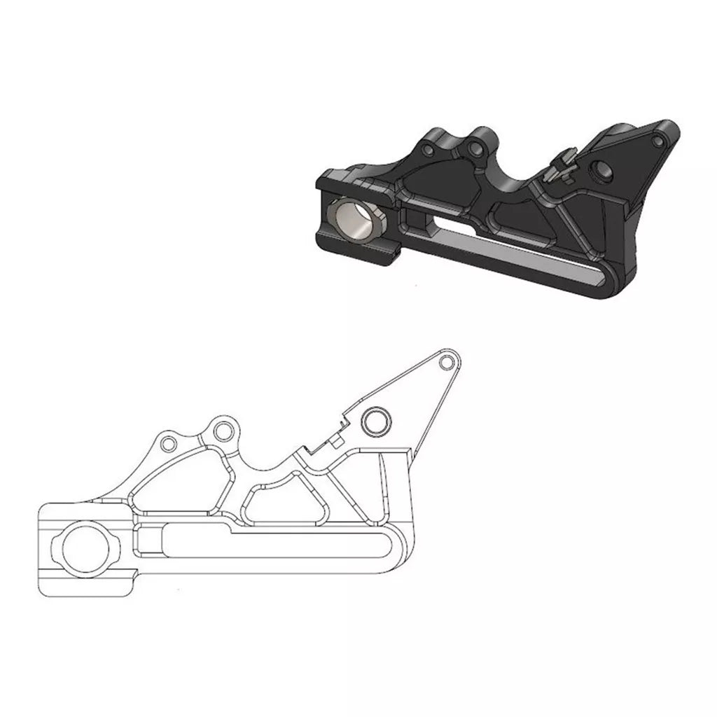 Brake caliper adapter Factory rear Moto-Master 240 mm Ø black