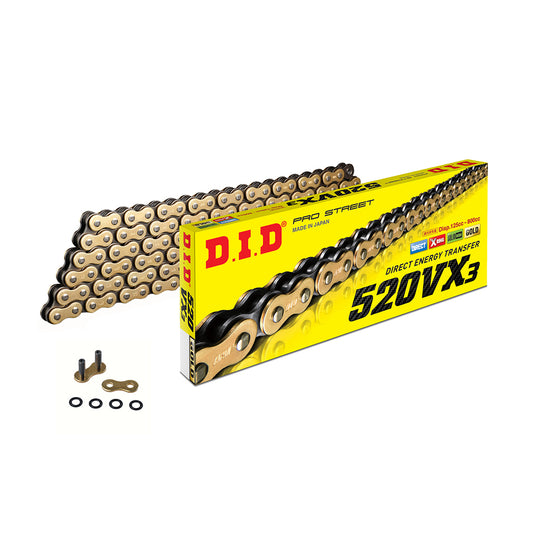 DID 520 VX3 X-Ring Chain – Gold/Black
