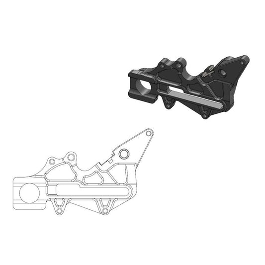 Moto-Master Factory Oversize Brake Caliper Adapter Rear 220 mm Black