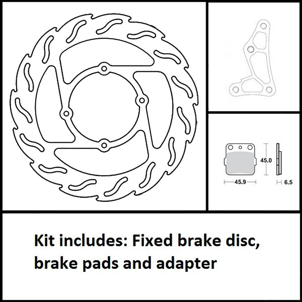 Moto-Master Flame Oversize Kit 260 mm (Brake Disc, Adapter & Pads)
