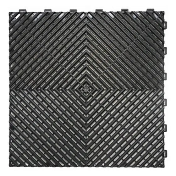 Interlocking Garage Floor Tiles 40 x 40 cm - Black