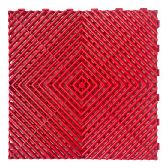 Interlocking Garage Floor Tiles 40 x 40 cm - Red