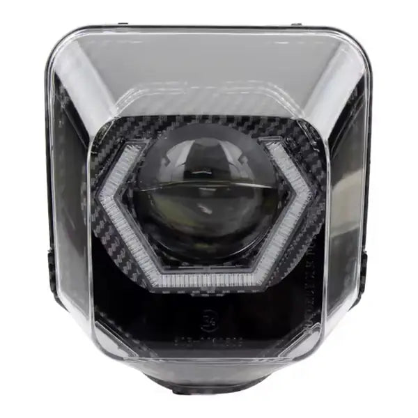 LED Headlight Mask for Husqvarna TE / FE / TC / FC – Hexagon Projector, Carbon Look