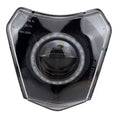 Load image into Gallery viewer, LED Headlight Mask for KTM EXC / SX / XC – Round Projector with Halo Ring, Black
