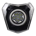 Load image into Gallery viewer, LED Headlight Mask for KTM EXC / SX / XC – 6-LED with Round Light Ring, Black
